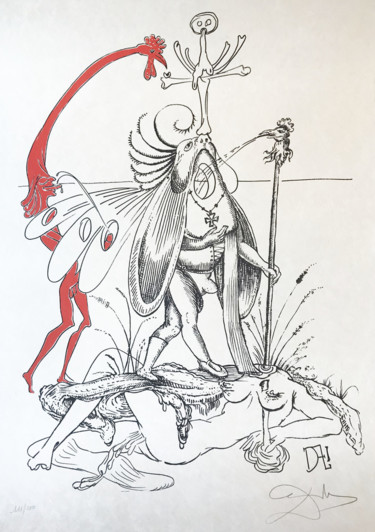 Gravures & estampes intitulée "Les Songes Drolatiq…" par Salvador Dali, Œuvre d'art originale, Lithographie