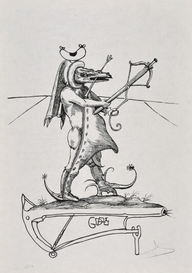 Incisioni, stampe intitolato "Les Songes Drolatiq…" da Salvador Dali, Opera d'arte originale, Litografia