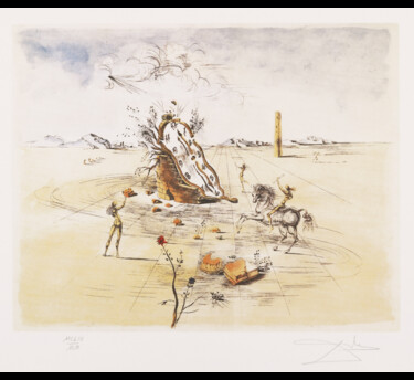 Gravures & estampes intitulée "Cavaleiros do Tempo" par Salvador Dali, Œuvre d'art originale, Sérigraphie