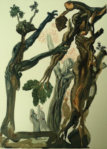 深秋の四頭の馬／セルジュ・ラシス (リトグラフ版画) （マルク