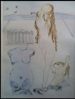 Incisioni, stampe intitolato "unknown 2" da Salvador Dali, Opera d'arte originale