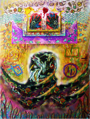 Schilderij getiteld "BLACK SOUL" door Salvador Rosado, Origineel Kunstwerk, Olie