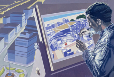 Pintura titulada "La visión del arqui…" por Salvador Torres, Obra de arte original, Oleo