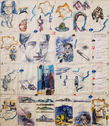 Картина под названием "Mapa de la memoria" - Salvador Torres, Подлинное произведение искусства, Акварель Установлен на плекс…