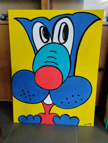 Painting titled "quoi ?" by Salvadore C, Original Artwork, Acrylic Mounted on Wood Stretcher frame