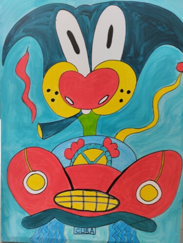 Painting titled "cubawaou" by Salvadore C, Original Artwork, Acrylic Mounted on Wood Stretcher frame