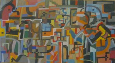 Pintura titulada "Abstracto III" por Salvador Velarde, Obra de arte original, Témpera