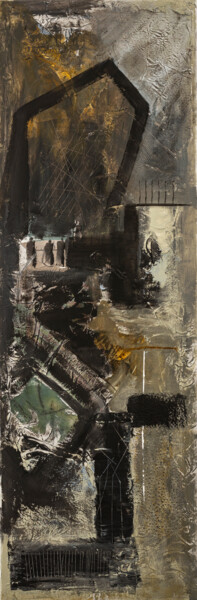 Painting titled "entering the temple…" by Salvatore Balice, Original Artwork, Acrylic Mounted on Wood Stretcher frame