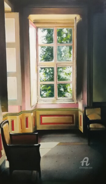 Painting titled "INTERIOR 30" by Salvatore Cocca, Original Artwork, Oil