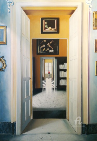 Painting titled "Interior n°48" by Salvatore Cocca, Original Artwork, Oil