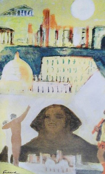 Incisioni, stampe intitolato "L'altra metà" da Salvatore Fiume, Opera d'arte originale, Serigrafia