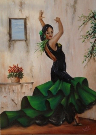 Pittura intitolato "Ballerina di flamen…" da Salvatore Vito, Opera d'arte originale, Olio