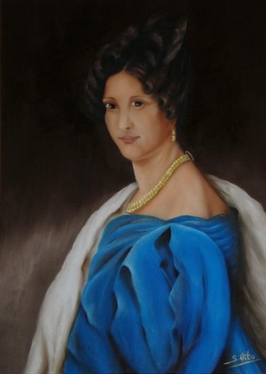 Pittura intitolato "Maria Sofia di Borb…" da Salvatore Vito, Opera d'arte originale, Olio