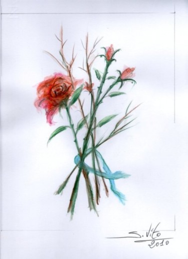 Fiori Pittura intitolato "Fiori" da Salvatore Vito, Opera d'arte originale, Olio