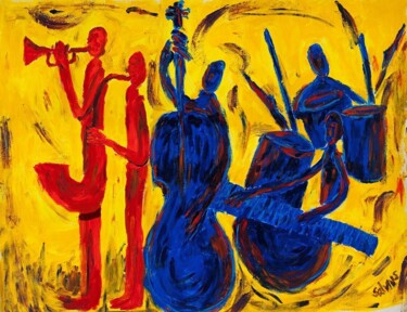 "Yellow Jazz" başlıklı Tablo Salviano Benicio tarafından, Orijinal sanat, Akrilik