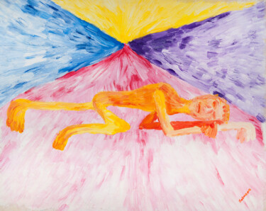 Malarstwo zatytułowany „Lying” autorstwa Salviano Benicio, Oryginalna praca, Akryl
