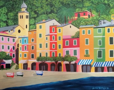 Ζωγραφική με τίτλο "Portofino" από Salvo Distefano, Αυθεντικά έργα τέχνης, Λάδι