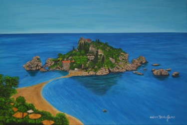 Painting titled "Isola Bella (Taormi…" by Salvo Distefano, Original Artwork, Acrylic