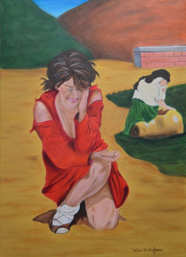 Peinture intitulée "L' amore rubato" par Salvo Distefano, Œuvre d'art originale, Huile