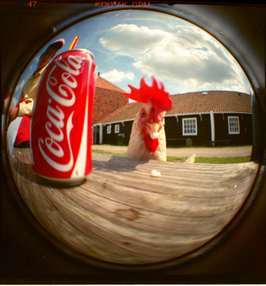 Fotografie getiteld "Coca coq" door Salvo Veneziano, Origineel Kunstwerk, Film fotografie