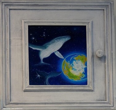 Painting titled "Big Big Bang #1" by Sam De Bra, Original Artwork, Acrylic Mounted on Wood Panel