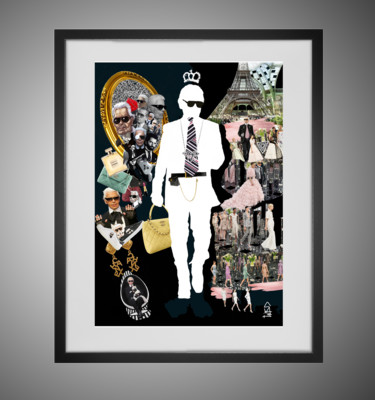 Karl Lagerfeld Digitale Künste mit dem Titel "Karl Lagerfeld" von Sam _i Digital Art, Original-Kunstwerk, Foto-Montage