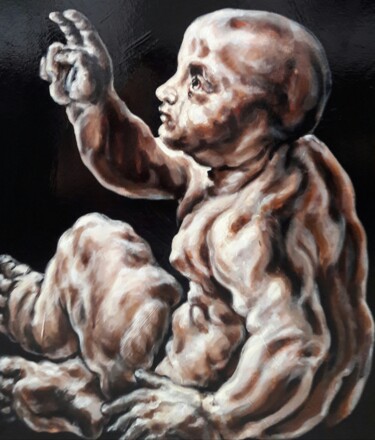 Peinture intitulée "Étude de "Léonard d…" par Sam Keusseyan Gladiateur, Œuvre d'art originale, Acrylique