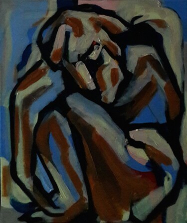 Malerei mit dem Titel "" Mon coeur est tri…" von Sam Keusseyan Gladiateur, Original-Kunstwerk, Acryl