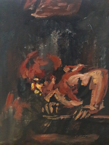 Painting titled "Le Caravage étude..." by Sam Keusseyan Gladiateur, Original Artwork, Acrylic
