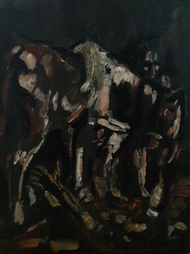 Pittura intitolato "Le Caravage étude.." da Sam Keusseyan Gladiateur, Opera d'arte originale, Acrilico