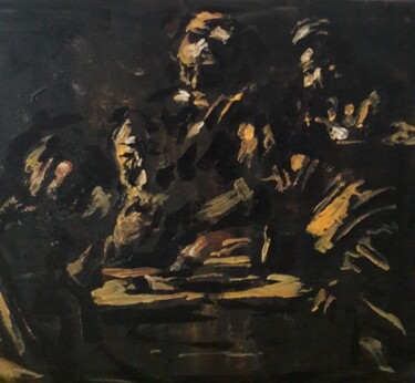 Pintura intitulada "Le Caravage étude.." por Sam Keusseyan Gladiateur, Obras de arte originais, Acrílico