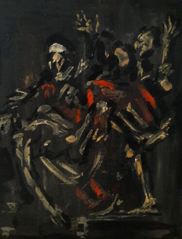 Painting titled "Le Caravage étude.." by Sam Keusseyan Gladiateur, Original Artwork, Acrylic