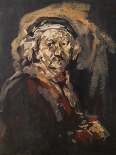 Pittura intitolato "Rembrandt étude.." da Sam Keusseyan Gladiateur, Opera d'arte originale, Acrilico