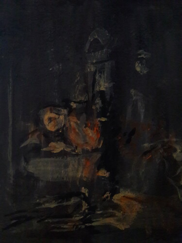 Painting titled "Rembrandt étude.." by Sam Keusseyan Gladiateur, Original Artwork, Acrylic