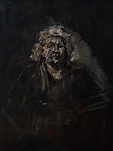 Peinture intitulée "Rembrandt étude.." par Sam Keusseyan Gladiateur, Œuvre d'art originale, Acrylique
