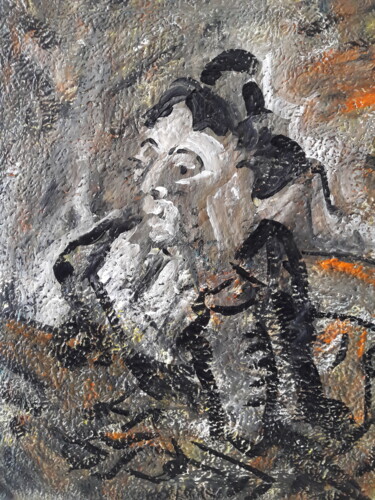 Картина под названием "" Étude d'après Van…" - Sam Keusseyan Gladiateur, Подлинное произведение искусства, Акрил