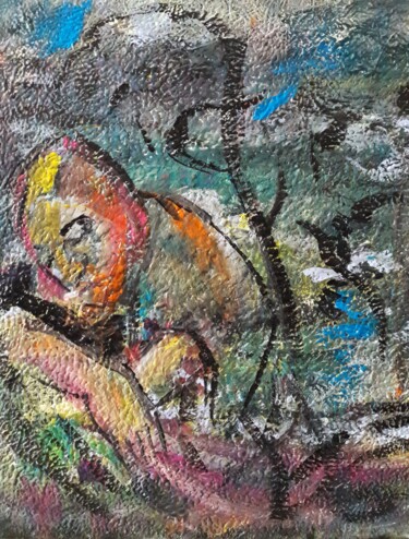 Pittura intitolato ""Étude d'après Paul…" da Sam Keusseyan Gladiateur, Opera d'arte originale, Acrilico