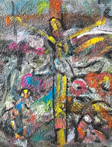 Malerei mit dem Titel ""Étude d'après Paul…" von Sam Keusseyan Gladiateur, Original-Kunstwerk, Acryl