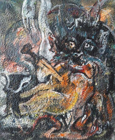 Peinture intitulée "" Un mauvais sentim…" par Sam Keusseyan Gladiateur, Œuvre d'art originale, Acrylique