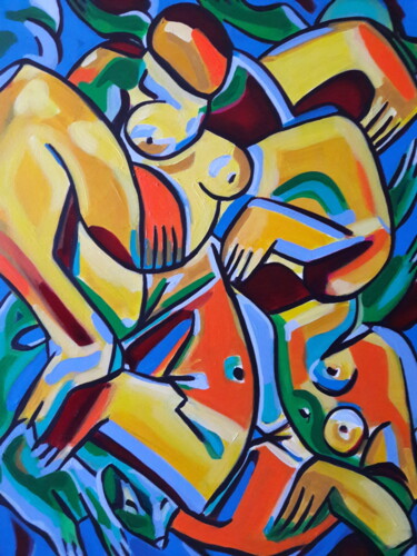 Peinture intitulée "" Reposé sur sa l'o…" par Sam Keusseyan Gladiateur, Œuvre d'art originale, Acrylique