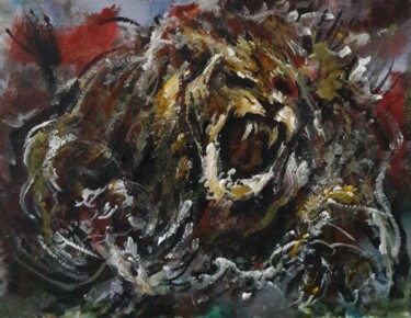 Painting titled "" Mort la Turquie e…" by Sam Keusseyan Gladiateur, Original Artwork, Acrylic