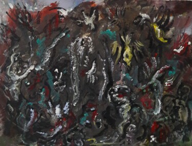 Painting titled "" Génocide en plain…" by Sam Keusseyan Gladiateur, Original Artwork, Acrylic