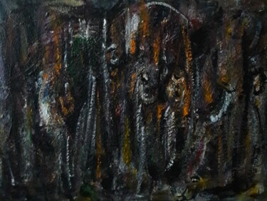 Peinture intitulée "" ..le cries.."" par Sam Keusseyan Gladiateur, Œuvre d'art originale, Acrylique