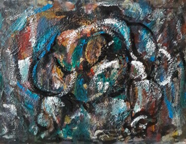 Malerei mit dem Titel "".. il est où ton e…" von Sam Keusseyan Gladiateur, Original-Kunstwerk, Acryl