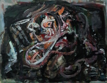 Картина под названием "oeil en feu" - Sam Keusseyan Gladiateur, Подлинное произведение искусства, Акрил