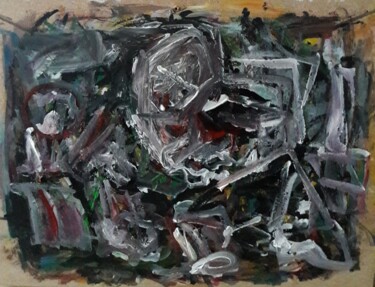 Painting titled "niche d'humains 6" by Sam Keusseyan Gladiateur, Original Artwork, Acrylic