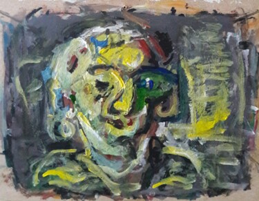 Painting titled "oeil verte" by Sam Keusseyan Gladiateur, Original Artwork, Acrylic