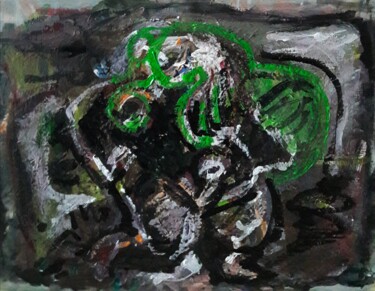Malerei mit dem Titel "heureuse" von Sam Keusseyan Gladiateur, Original-Kunstwerk, Acryl