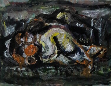 Pintura intitulada "elle rêve tout doux" por Sam Keusseyan Gladiateur, Obras de arte originais, Acrílico