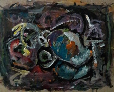 Malerei mit dem Titel "le vase sans fleur" von Sam Keusseyan Gladiateur, Original-Kunstwerk, Acryl